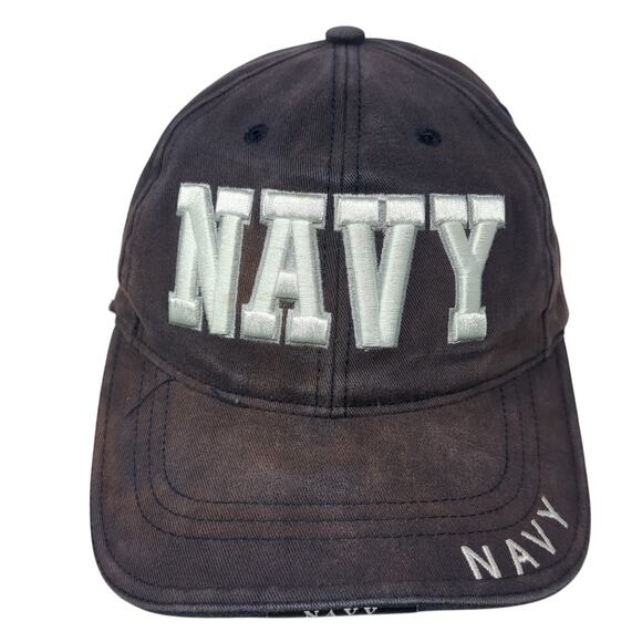 Navy Strapback Baseball Cap Blue One Size Adjustable Embroidered 6 Panel Rothco - Picture 1 of 10